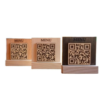 Supports de numéros de table en bois personnalisés pour événements de mariage et fêtes, supports de menu en bois avec code QR pour magasins de détail