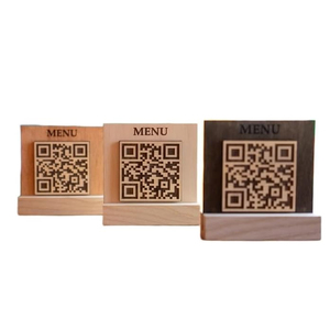 Factory <strong>Custom</strong> Wedding Party Events Decoration Wood Table Numbers Display <strong>Sign</strong> Holders <strong>Wooden</strong> QR Code Menu <strong>Sign</strong> for Retail Shop - Product Image 3