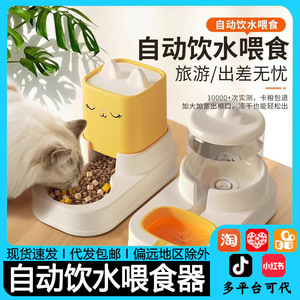 Automatic <b>Cat</b> <b>Feeder</b> Water Dispenser Dual Bowl No Plug Wireless Pet Feeding System Indoor Plastic <b>Feeder</b> - Product Image 5