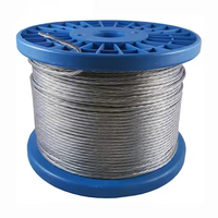 Câble d'avion galvanisé 3/8" 7x7 en acier inoxydable 304L/316L à haute teneur en carbone - Résistance à la rupture de 14 400 lb, pliage, découpe, longueur personnalisée disponible