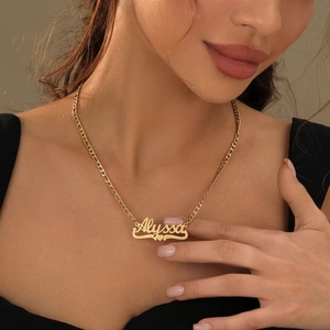 Collier Pendentif Rétro en Acier Inoxydable avec Lettre du Signe Astrologique des 12 Zodiaques, Bijou Tendance - Product Image 2