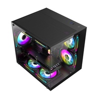 Gabinete Mid-Tower de Alta Calidad para PC Gaming con Chasis de Vidrio Templado en Ambos Lados Caja Gamer para Computadora MATX