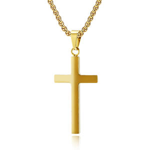 Unisex Stainless Steel <b>Cross</b> Necklace Geometric Design Colorfast Pendant For Everyday Wear - Product Image 5