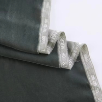 Tissu en velours teint gris uni 100 % polyester 200-220 GSM, motif personnalisé tissé, vente en gros