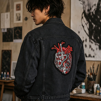 Patchs brodés personnalisés Angel Biker Black, motif Cœur de Diable, Flamme, Punk, Rose Rouge, Crâne, Tatouage, Ailes, Bande Rock, Hiphop
