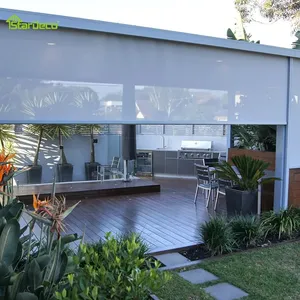 Hot bán tùy chỉnh Windproof và ngoài trời không thấm nước Con lăn Rèm Zip theo dõi màn hình không thấm nước Patio cơ giới ngoài trời rèm - Product Image 1