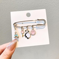 Pendentif Ours Fraise Mignon en Métal, Breloque Cabochon, Épingle de Jarret, Broches de Corsage, Épingle en Émail, Épingle de Mariée avec Épingle de Sécurité