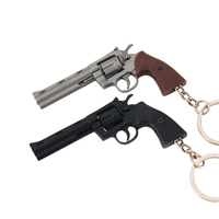 Revolver argenté 70 mm, logo personnalisé, jouet pistolet porte-clés, réaliste, 7 cm, forme de pistolet en métal, assemblage