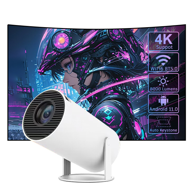 For Hot Selling HY300 PRO Android 11 4K Mini Projector with WiFi/BT4.1 Portable for Business & Education