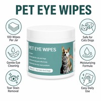 Lingettes pour les yeux des animaux de compagnie, 100 pièces, douces, non tissées, formule douce, lingettes nettoyantes pour les taches de larmes, pour chats