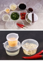 Contenants à sauce jetables en plastique PP transparents à paroi simple avec couvercles, 1oz, 1.5oz, 2oz, 3oz, 4oz, pour vinaigrette et sauce tomate