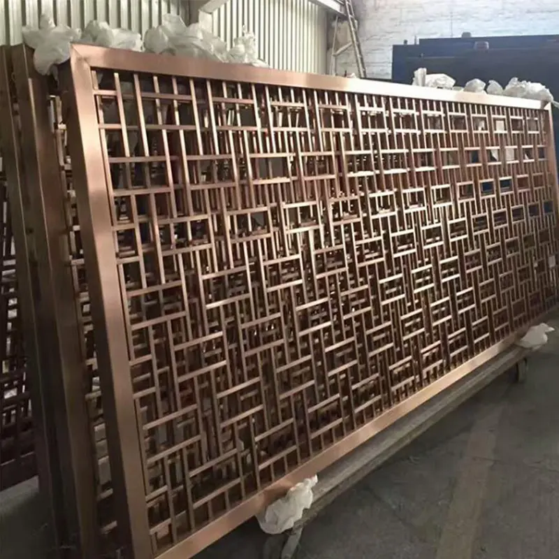 Bermotif Mashrabiya Layar Dekoratif Aluminium Panel Privasi Laser Cut Room Divider