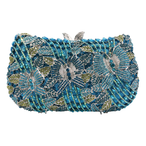 Bolso de Noche con Pedrería de Mariposa para Mujer, Cartera de Mano Romántica con Cristales Florales, Elegante Cartera para Amigas y Enamoradas - Product Image 5