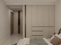 Armoire de chambre moderne en bois massif Yi Gui, grande capacité, design écologique, poignées métalliques durables, charnières surélevées, mobilier de maison