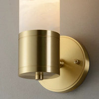 Applique murale LED en albâtre au design luxueux et moderne avec base E14, en laiton créatif, pour villa, hôtel et usage domestique