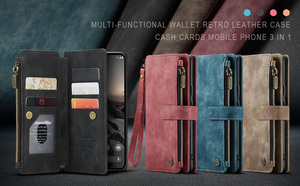 Étui de téléphone CaseMe en cuir PU rétro pour iPhone 14 Pro Max avec support et <span class=keywords><strong>pochette</strong></span> portefeuille à fermeture éclair durable - Product Image 6