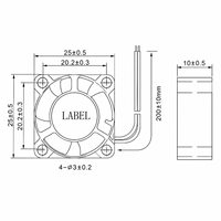 Ventilateur de refroidissement miniature DC Speedfan 2510 25x25x10mm, ventilateur axial sans balais 12V, petite taille, solution de refroidissement haute vitesse