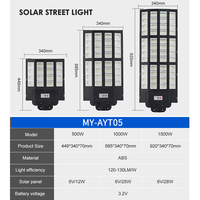 Lampadaire solaire LED extérieur étanche IP66 500W 1000W 1500W ABS intégré tout-en-un