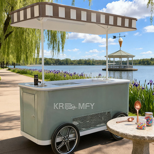 Mobile <b>Ice</b> Cream Gelato Display <b>Freezer</b> Street Outdoor Commercial Food Cart Street Food Vending Carts - Product Image 2