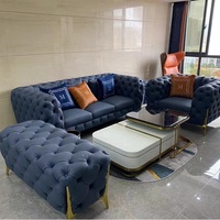 Einfaches Design Apartment Sofa Chesterfield Cover Tufted oder Leder für Wohnzimmer