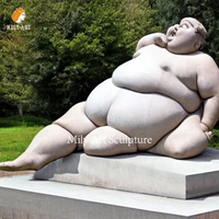 Estatua de Hombre Gordo de Tamaño Real en Mármol, Tallada a Mano, Tallado en Piedra Natural para Paisajes, en Venta, Marca MILY