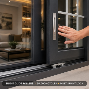 Fenêtre <span class=keywords><strong>coulissante</strong></span> en aluminium robuste avec <span class=keywords><strong>rail</strong></span> à rupture de pont thermique et <span class=keywords><strong>double</strong></span> vitrage, <span class=keywords><strong>porte</strong></span> <span class=keywords><strong>coulissante</strong></span> <span class=keywords><strong>sur</strong></span> mesure pour balcon d'appartement ou terrasse - Product Image 5