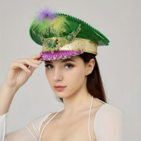 Chapeau de capitaine steampunk à strass à faible MOQ, chapeau de pirate avec logo personnalisé, idéal pour la danse Morris et les week-ends de musique folklorique
