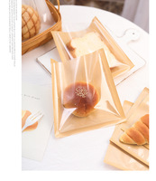 Sac à pain en papier kraft semi-transparent, idéal pour petits pains fraîchement cuits, emballage pratique pour sandwichs, résistant à l'huile, thermoscellable, pour la pâtisserie