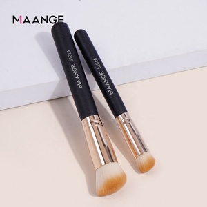 MAANGE — lot <span class=keywords><strong>de</strong></span> 2 pinceaux pour correcteur, pour <span class=keywords><strong>fond</strong></span> <span class=keywords><strong>de</strong></span> <span class=keywords><strong>teint</strong></span>, <span class=keywords><strong>liquide</strong></span>, manche en bois, logo personnalisé, <span class=keywords><strong>pinceau</strong></span> <span class=keywords><strong>de</strong></span> maquillage, noir - Product Image 3