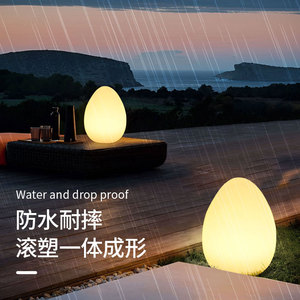 Lampe de table LED en forme d'œuf, rechargeable, télécommandée, étanche, résistante aux chutes, pour bar, camping, chevet, veilleuse - Product Image 1