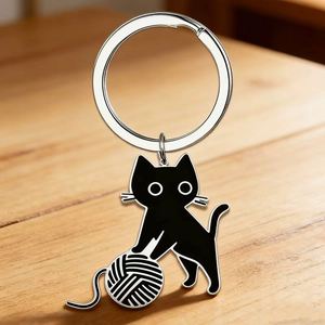 Nouveau Porte-clés Créatif Chaton Noir 2026 avec Pendentif Petit Chaton en Acier Inoxydable Émaillé pour Sac à Dos - Product Image 3