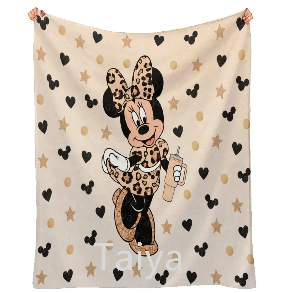 Cobertor de flanela estampado para Dia dos Namorados, cobertor de presente para viagem, preço barato, mouse de desenho animado