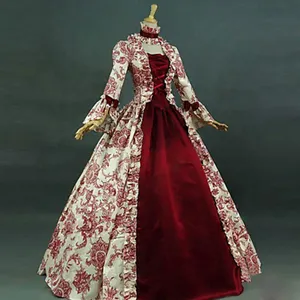 Femme Cosplay <span class=keywords><strong>Marie</strong></span> <span class=keywords><strong>Antoinette</strong></span> Robe Médiévale Manches Evasées Fête Victorienne Robe Formelle Renaissance Gothique Floral Robe Plus Size - Product Image 2