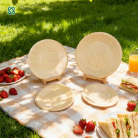 Assiettes carrées en bois de peuplier Senfenghe de haute qualité, biodégradables, écologiques, jetables, légères, modernes, pour servir lors de fêtes