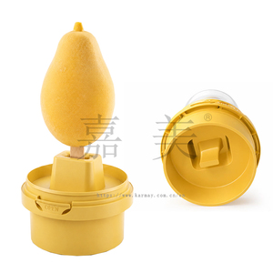 KARMAY Mango Ice Cream Container Clear Dome <b>Lid</b> Yellow Cylinder Recyclable Packaging Food Display <b>Box</b> - Product Image 2
