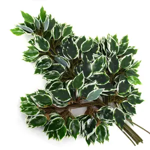 O-X171 Gros ficus Artificiel feuilles bon marché en plastique banyan feuillage Bricolage arbre artificiel branches et feuilles décoration De Mariage