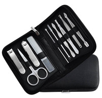 Kit professionnel de soins des ongles 10 pièces en acier inoxydable, ensemble de manucure et pédicure avec étui de voyage, logo personnalisé, fabricant