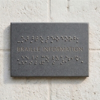 Plaque tactile en braille personnalisée conforme ADA, en acier inoxydable, étanche, pour hôtel, toilettes, accès handicapés, signalisation murale