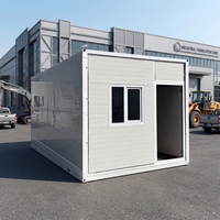 Maison préfabriquée pliable en acier résistante aux intempéries, conteneur habitable pliable de 20/40 pieds, maisonnette pliable résistante au vent