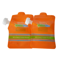 Poche à eau liquide pour bébé, nourriture pour bébé, lait, réutilisable, laminée, sans BPA, PVC, avec bec verseur, double fermeture éclair, bec verseur supérieur