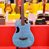 Guitare basse acoustique en fibre de carbone OEM, dessus en fibre de carbone, dos rond en ABS, OEM acceptable