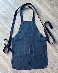 Moda Denim cocina hornear Restaurante <span class=keywords><strong>Camarero</strong></span> <span class=keywords><strong>uniforme</strong></span> logotipo personalizado moda reutilizable Durable Denim babero herramienta delantal - Product Image 5