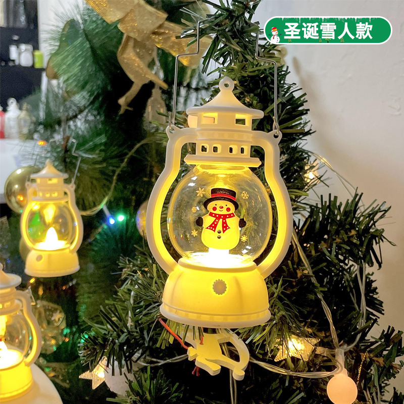 White Little lantern-christmas snowman