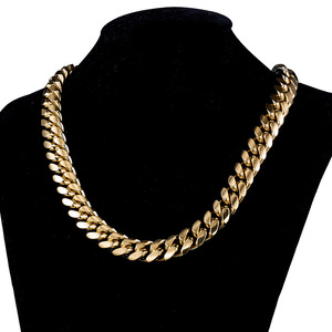LEPAI Cadena de Eslabones Cubanos Miami de Acero Inoxidable Chapada <span class=keywords><strong>en</strong></span> <span class=keywords><strong>Oro</strong></span> de 18K, Estilo Hip Hop <span class=keywords><strong>para</strong></span> <span class=keywords><strong>Hombre</strong></span>, Joyería de Acero Inoxidable con Cierre de Cabeza de Dragón - Product Image 4