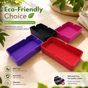 Silicone <b>Ashtray</b> Outdoor Lightweight Heat-Resistant Ash Tray Outdoors <b>Ashtray</b> Factory Customization and Wholesale - Product Image 1