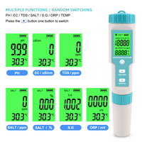 VENTE FLASH - Mètre 7 en 1 Ph/TDS/EC/ORP/SG/Salinité/Température pour piscine, eau de mer, eau potable avec rétroéclairage