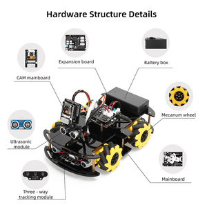 Kit Robot con Ruota Omni Tscinbuny ESP32 CAM Dispositivo Wireless Programmabile Auto Intelligente con Evitamento Ostacoli per Educazione e Sviluppo - Product Image 3