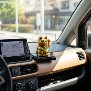 แมวกวักพลังงานแสงอาทิตย์ ขนาด 2 นิ้ว ของตกแต่งนำโชคแบบจีน สำหรับติดตั้งบนคอนโซลรถยนต์ บ้าน สำนักงาน หรือเป็นของขวัญ - Product Image 6