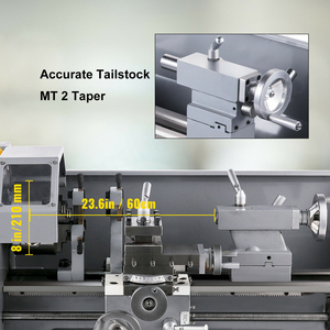 Top haute vitesse 1100W 38MM 50-3000RPM Machine Mini tour manuel pour métaux bois 220X600MM - Product Image 4