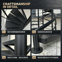 Assemblage DIY d'escalier en colimaçon |   Escaliers métalliques toutes saisons pour espaces intérieurs/extérieurs
